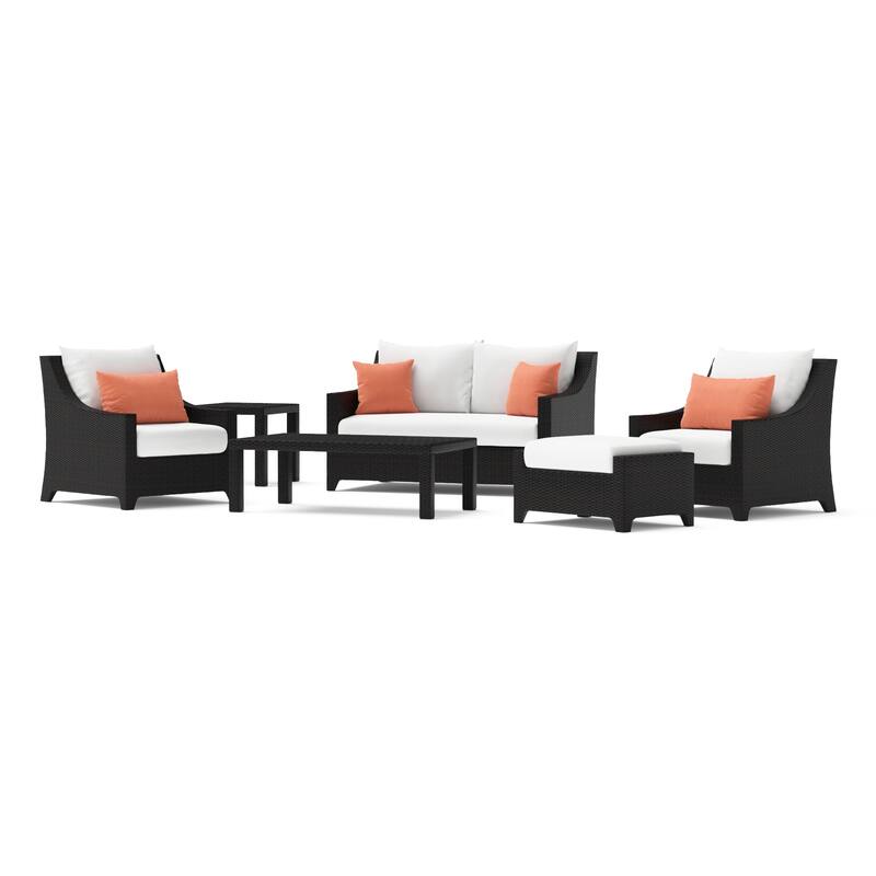 Deco 6 Piece Sunbrella Outdoor Patio Love and Club Seating Set