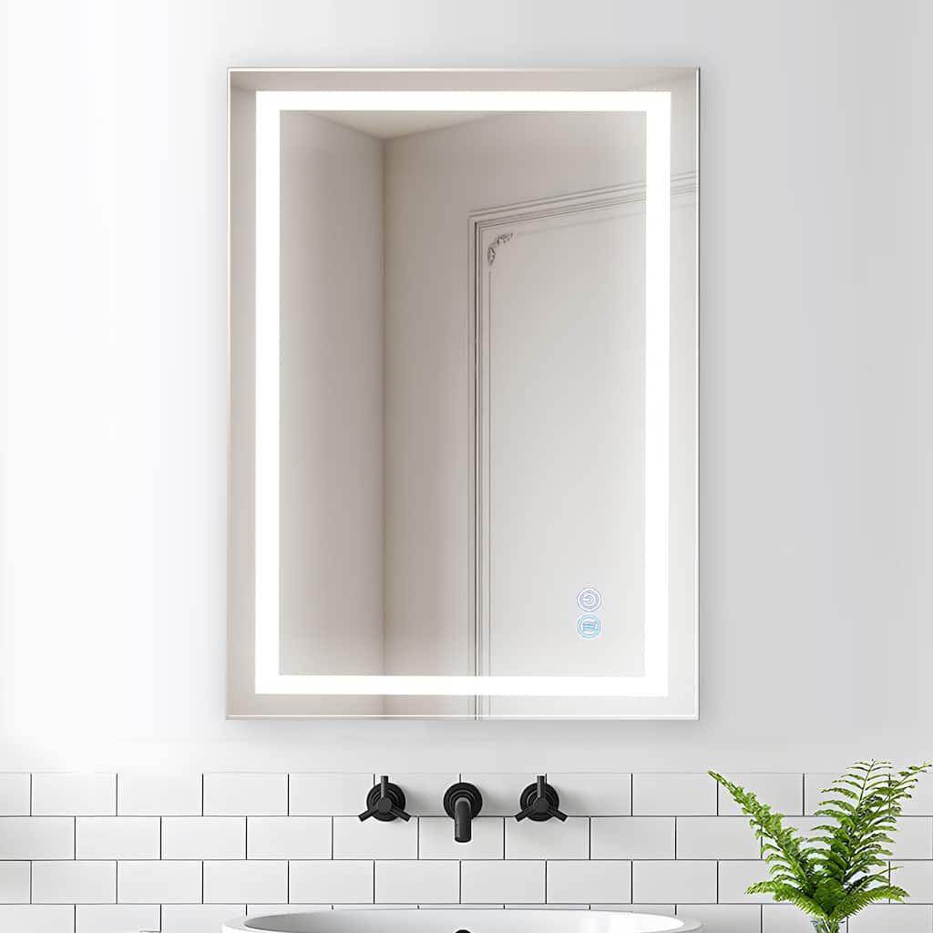 32 in. W x 24 in. H Frameless Rectangular LED Light Bathroom Vanity Mirror - 32 in. W x 24 in. H x 1.2 in. D