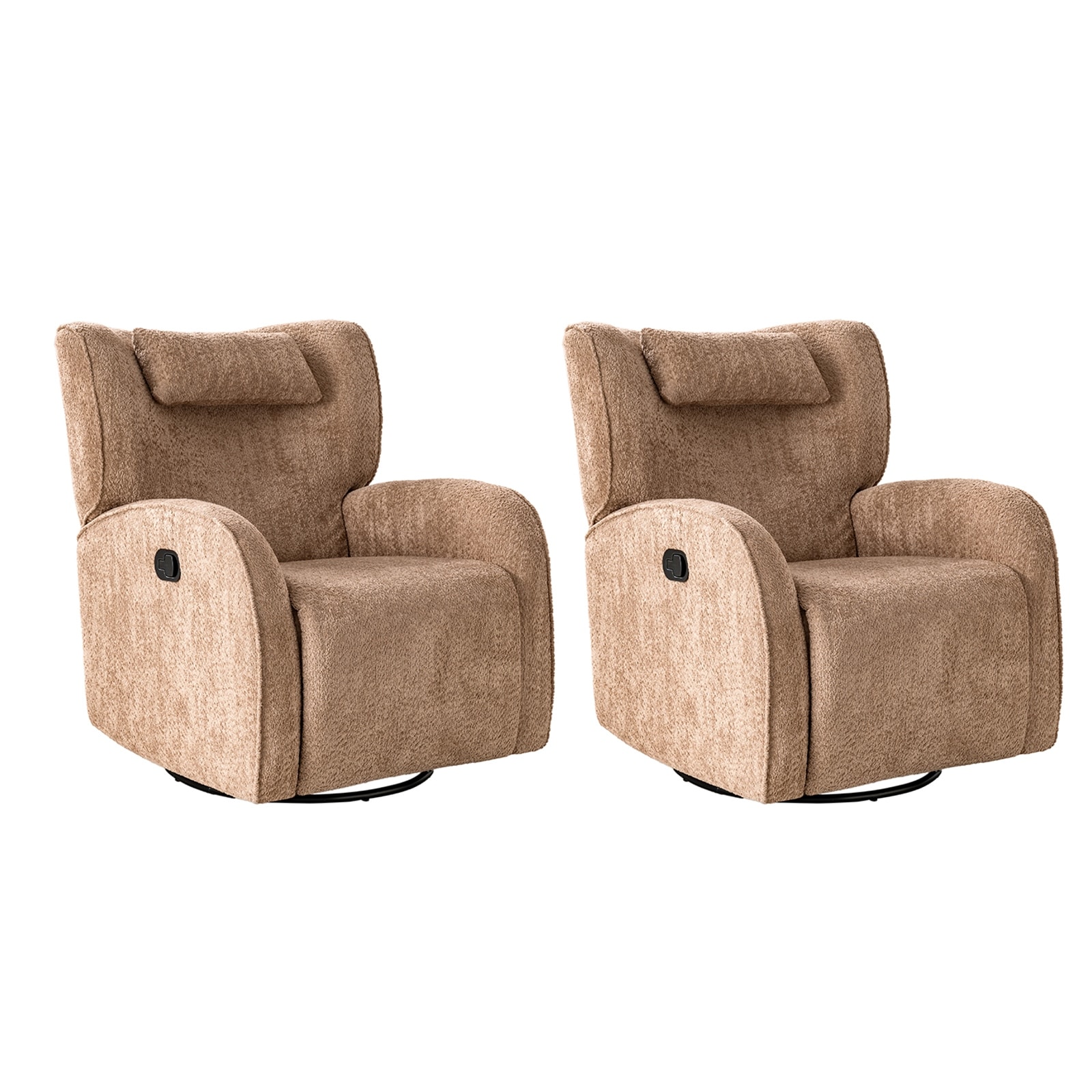 Axel Modern Oversized Swivel Glider Recliner With Wingback And Adjustable Headrest Set of 2 By HULALA HOME