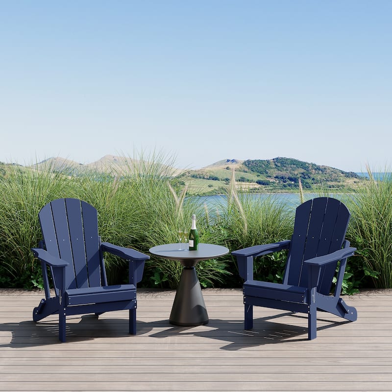 Polytrends Laguna Weather Resistant Outdoor Patio Folding Adirondack Chairs (Set of 2)