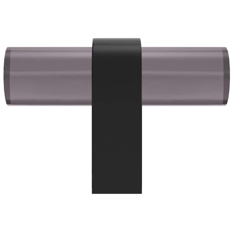 Hapny Home C02-SM Clarity 2" Wide Solid Metal and Smoke Acrylic Luxury