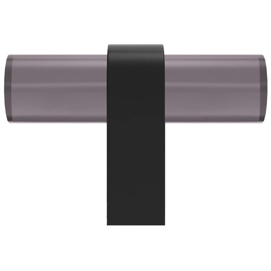 Hapny Home C02-SM Clarity 2" Wide Solid Metal and Smoke Acrylic Luxury