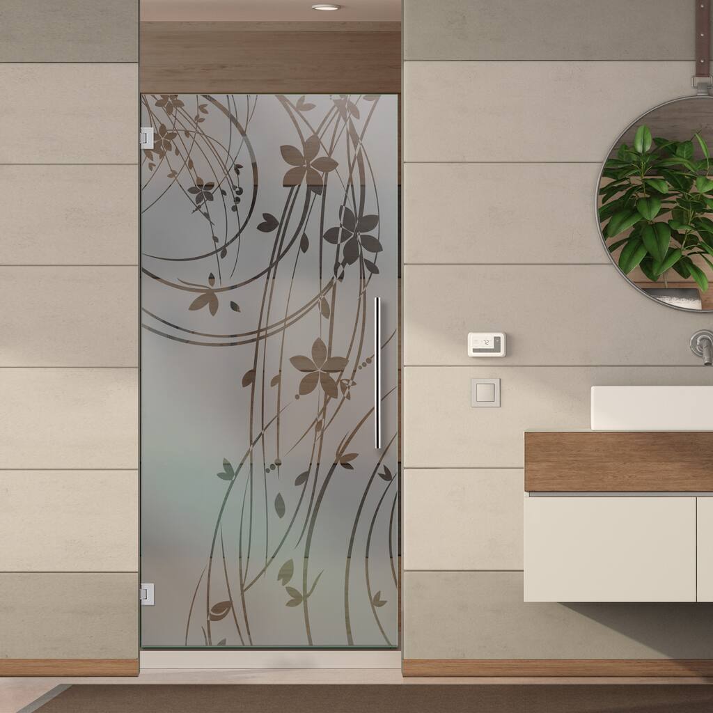 Swing Shower Door with Frosted Design