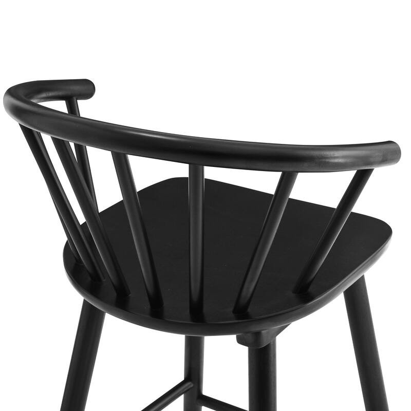 Set of 3 Counter Height 30.in Bar Stools with Spindle Back and Solid Wood Frame Chairs for for Kitchen Island