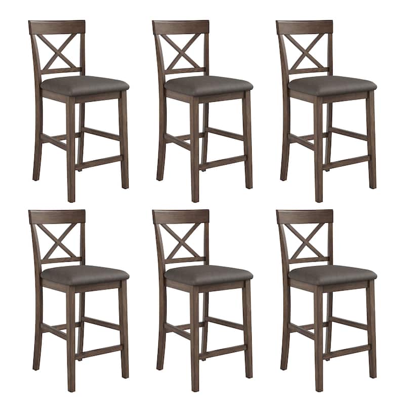 26 Inch Counter Height Bar Stools,Upholstered Bar Stools,Bar Stools Set Of 2/4/6 - 17.5"W X 20.1"D X 39.8"H