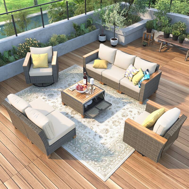 8-Piece Wicker Outdoor Patio Furniture Set