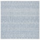 SAFAVIEH Courtyard Zorana Indoor/ Outdoor Waterproof Patio Backyard Rug - 6'7" x 6'7" Square - Grey/Navy