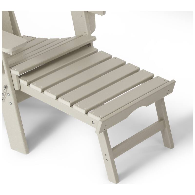 Laguna Outdoor 3-Piece Folding Adjustable Adirondack Chair with Hideaway Ottoman & Round Side Table