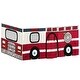 preview thumbnail 1 of 3, Max and Lily Cotton Underbed Firetruck Curtain Red/Blue - Twin