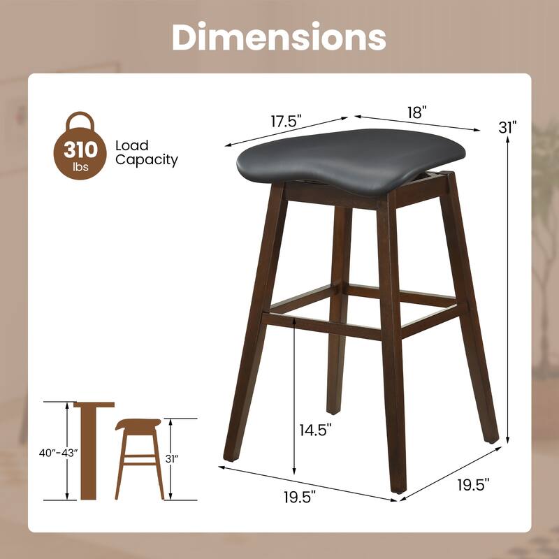 Gymax Set of 4 Swivel Bar Stools 31'' Bar Chairs w/ Padded Contoured
