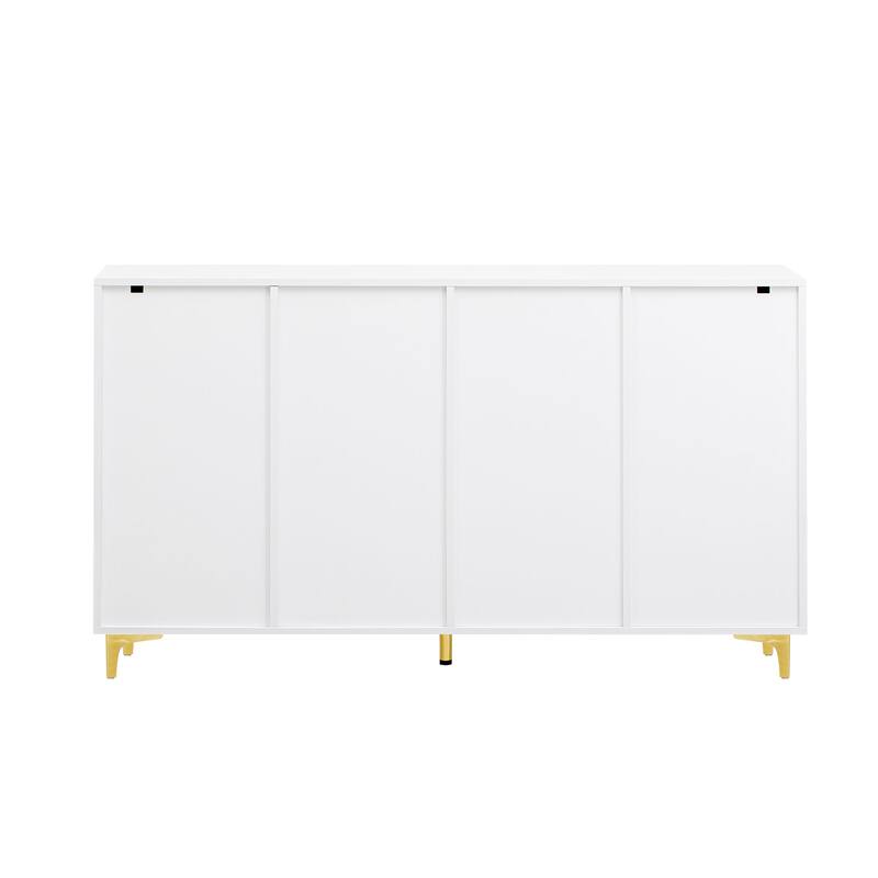 A Glossy Finish Light Luxury Storage Cabinet, Adjustable, Suitable for Living Room, Study, Hallway.