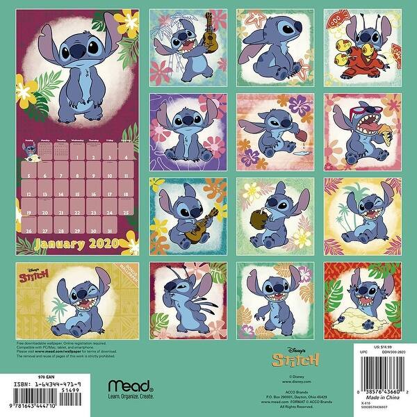 Shop Acco Brands 2020 Stitch Disney Wall Calendar Overstock