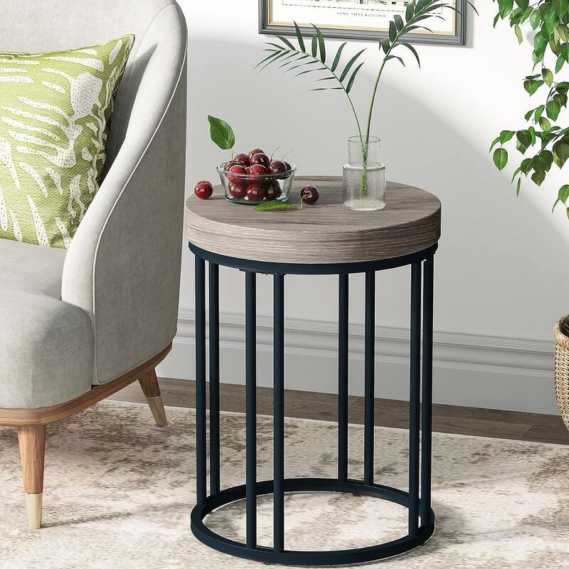 Round End Table, Modern Side Table Small Accent Table Nightstand