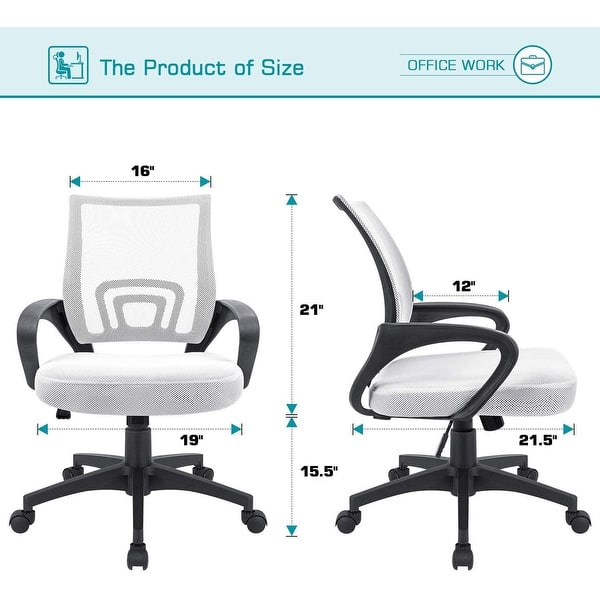 dimension image slide 3 of 5, Homall Office Chair Mesh Desk Chair Computer Chair with Armrest