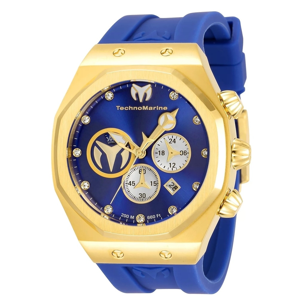Technomarine Men's TM-520003 Reef Sun Quartz Chronograph Blue, Silver, Gold Dial Watch