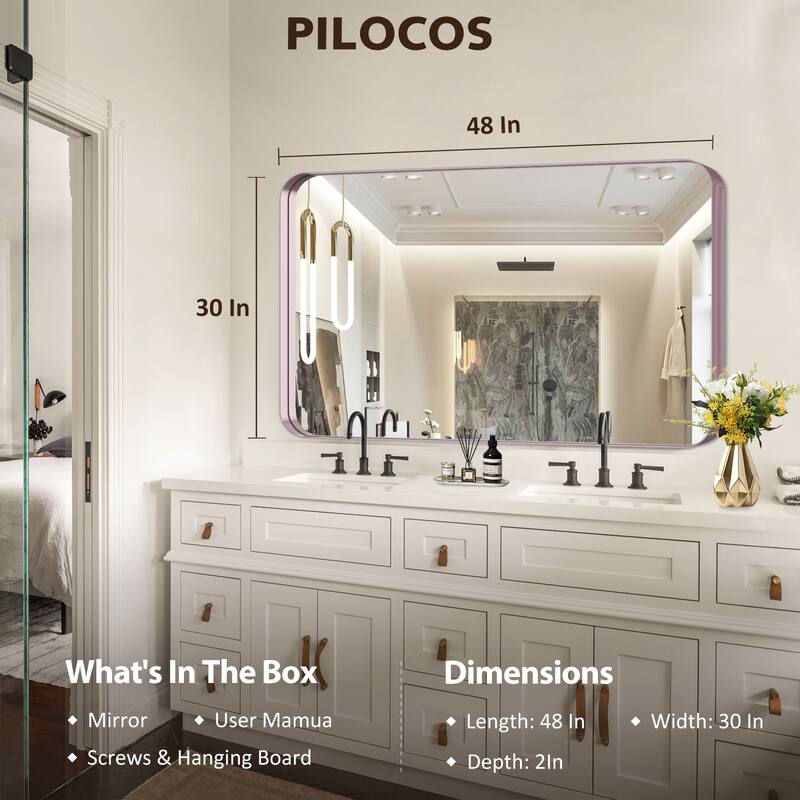 Rectangle Bathroom Mirror for Vanity Wall Mounted Vertical Horizontal Makeup Mirror