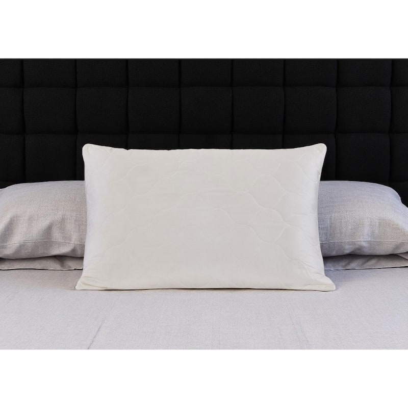 HomeRoots Cotton Latex Foam And Wool Hypoallergenic King Size Bed Pillow - Ivory - Soft - King