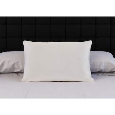 HomeRoots Cotton Latex Foam And Wool Hypoallergenic King Size Bed Pillow - Ivory