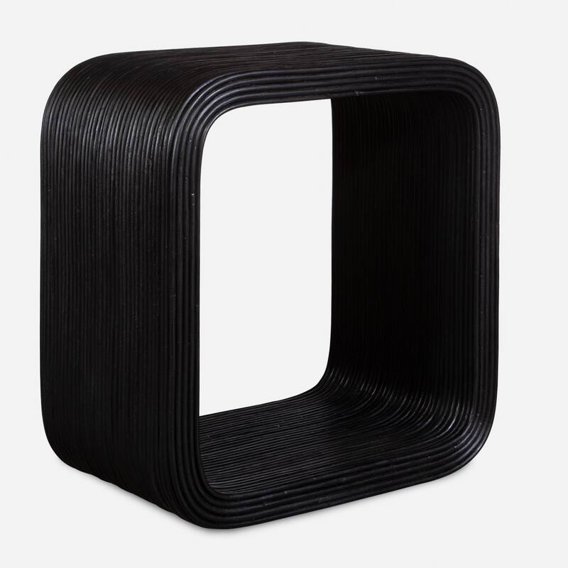 Cube Shaped Side Table - 25" - Black