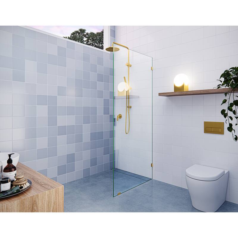 Vela 28.5 in. x 78 in. Fully Frameless Glass Shower Panel - Single Fixed Panel