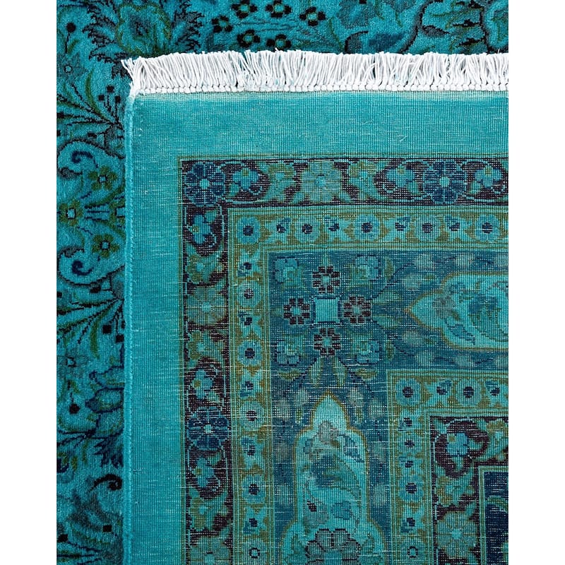 Overdyed, One-of-a-Kind Handmade Area Rug - Blue - 12' 3" x 17' 6"