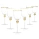 preview thumbnail 9 of 7, Berkware Elegant Sparkling Studded Long Stem Rose Glass with Gold or Silver Rim Set of 6 - Crystal/Gold