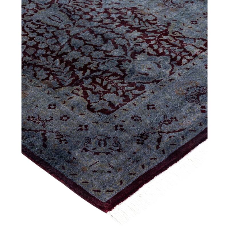 Overdyed One-of-a-Kind Hand-Knotted Area Rug - Gray - 2' 6" x 9' 3"