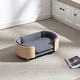 preview thumbnail 10 of 29, Velvet Cushion Chair With Solid Wood legs and Bent Wood Back/Pet Sofa Dark Grey