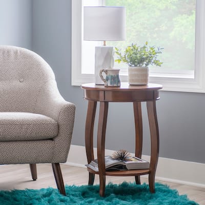 Penelope Round Table with Shelf