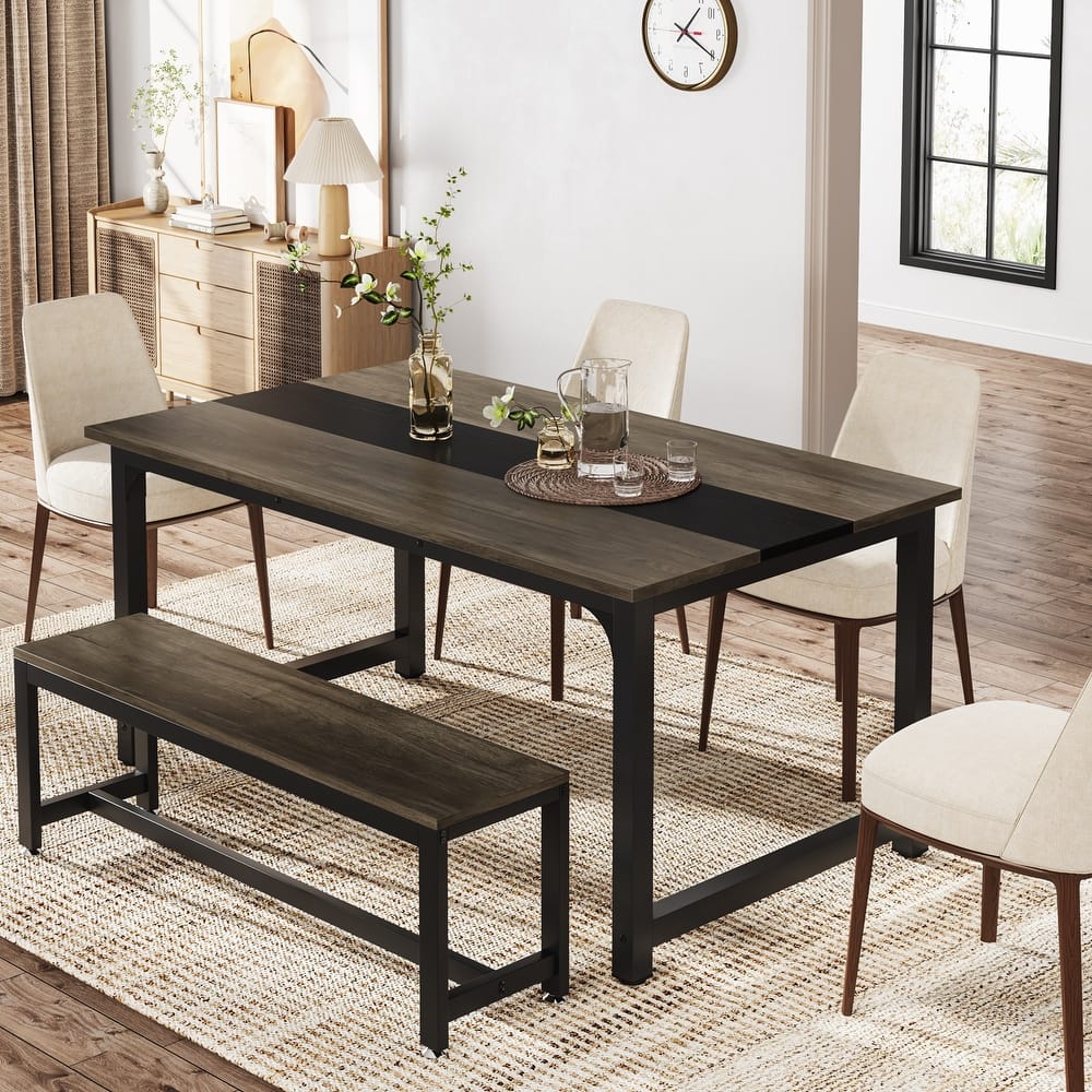 63 Inch Modern Kitchen Dining Table for 4-6