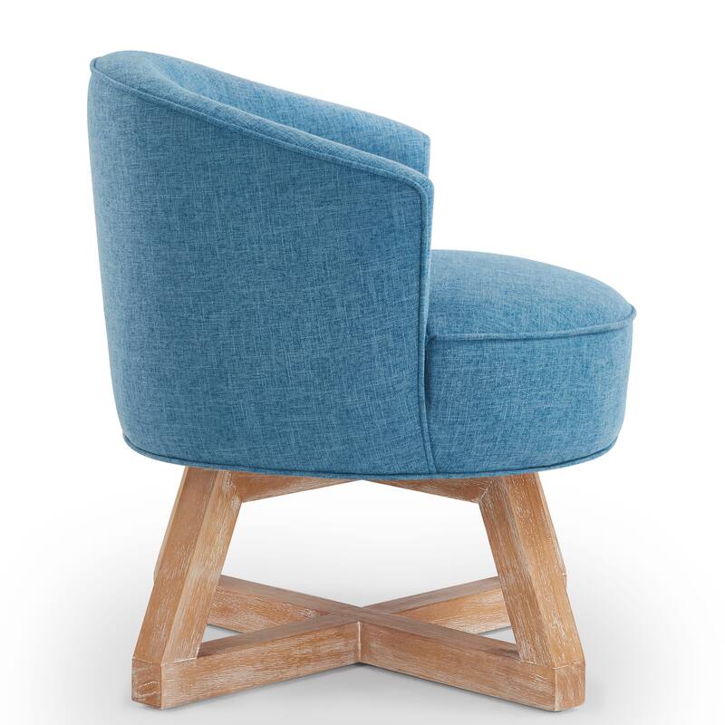 Calssic 360 Degree Swivel Accent Chair with Cross-shaped Base