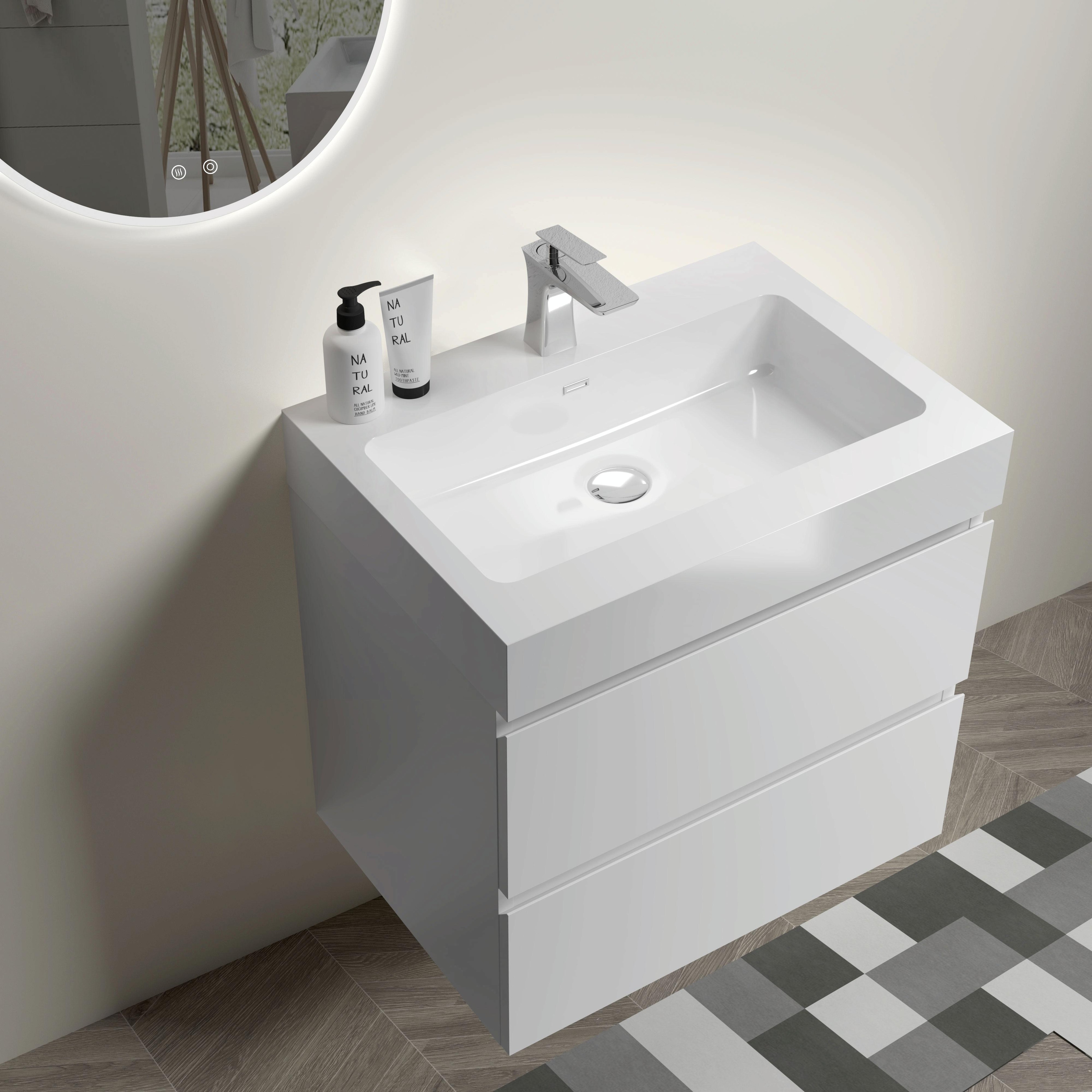 Wall-Mounted Bathroom Vanity Shelves-White