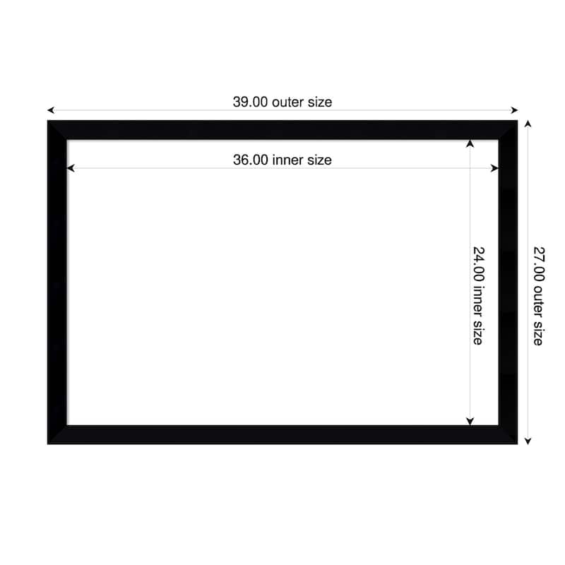 Amanti Art Black Museum Framed Dry Erase Magnetic Board - 39 x 27 in