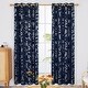 preview thumbnail 88 of 95, Deconovo Silver Leaves Curtain Panel Pairs(2 Panel) W52 x L84 - Navy Blue