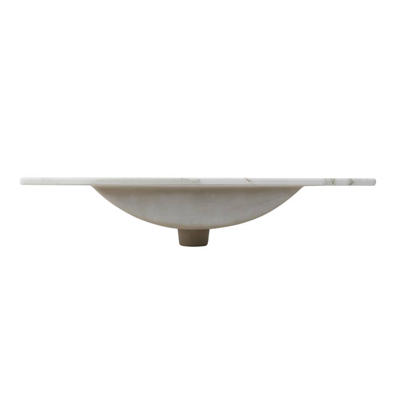 Aubert 3-Hole Classic Contemporary Rectangular Ceramic Single Sink Basin Vanity Top, by JONATHAN Y