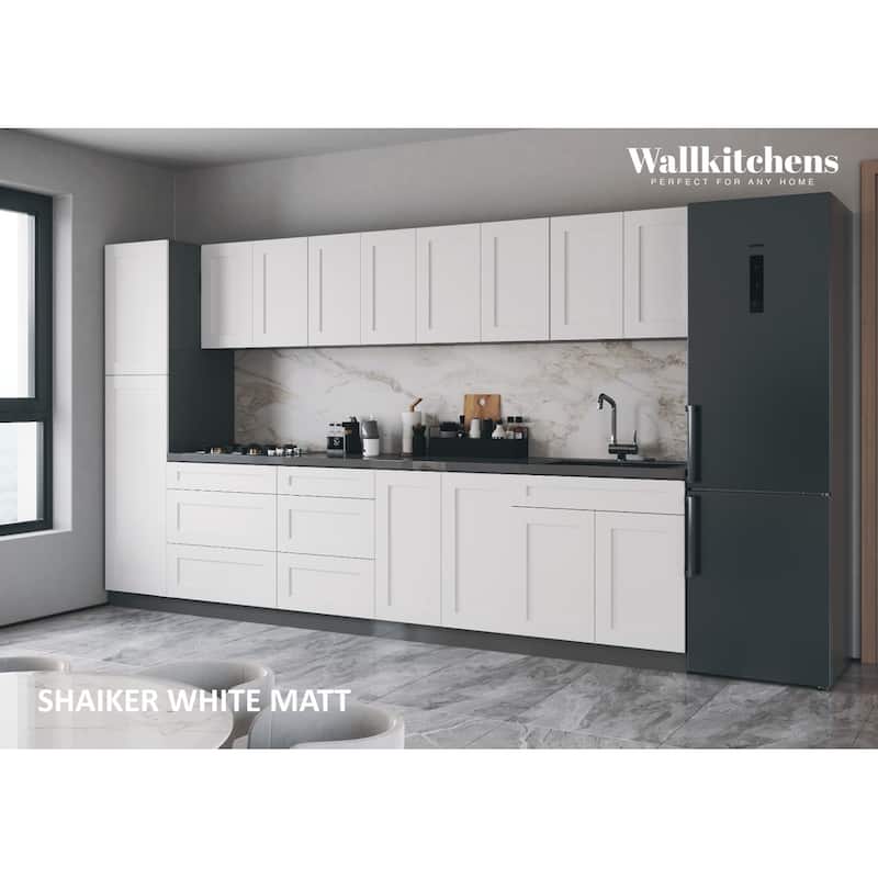 Kitchen Elegant Collection White Matte Color Base Size 11Ft Wide - 135x24