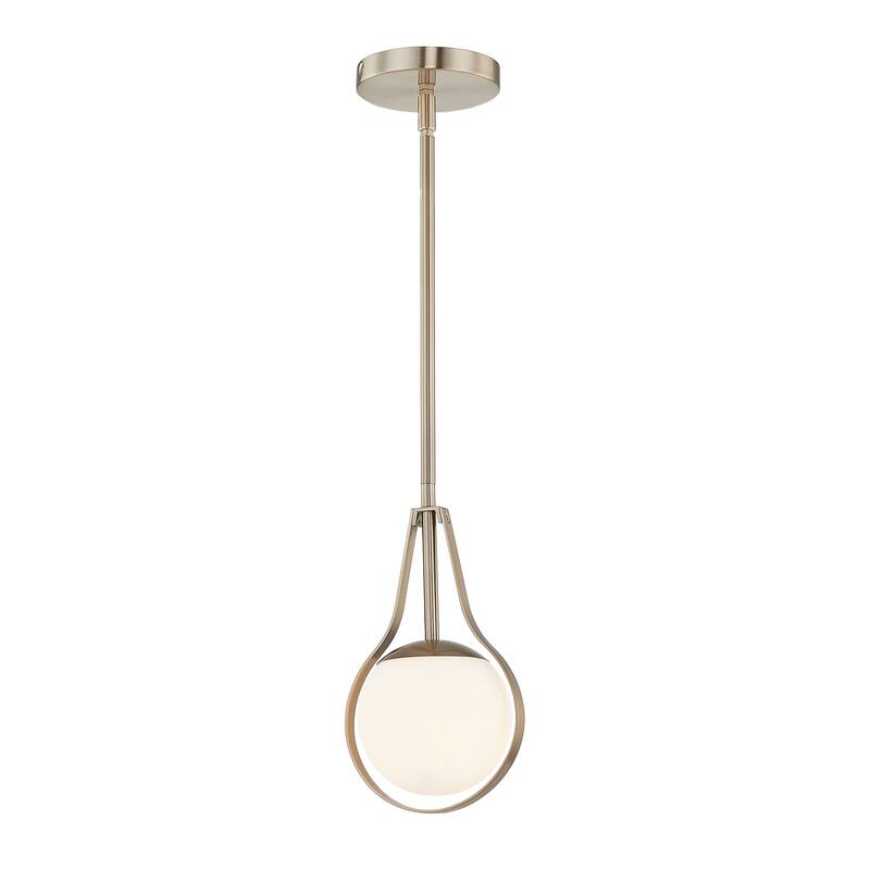 EVOLV Fusion Pearl 1-Light Mini-Pendant with Opal Glass - Brushed Nickel