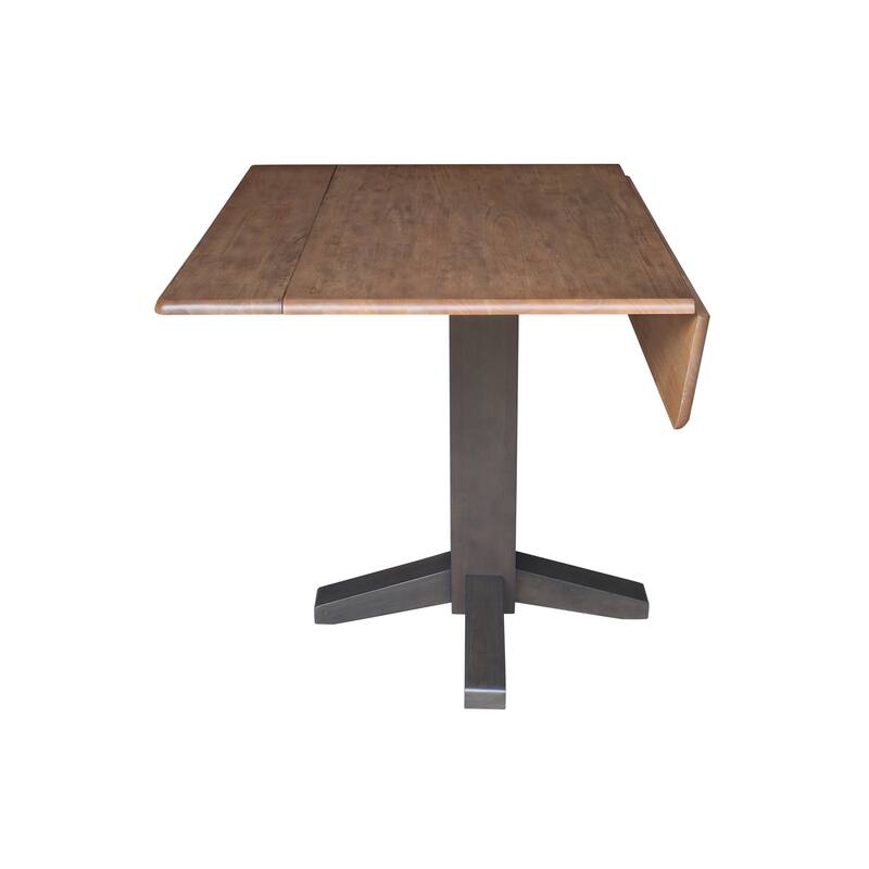 36 in. Solid Wood Square Dual Drop Leaf Dining Table