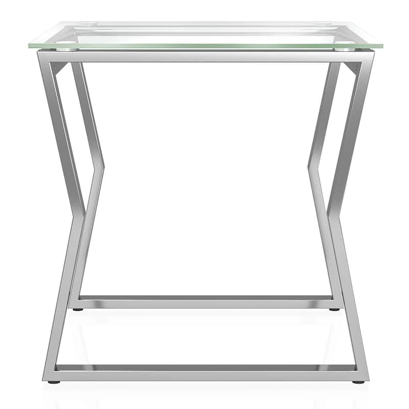 Morfell Contemporary 20-inch Glass Top 2-Piece Nesting Tables Set by Furniture of America