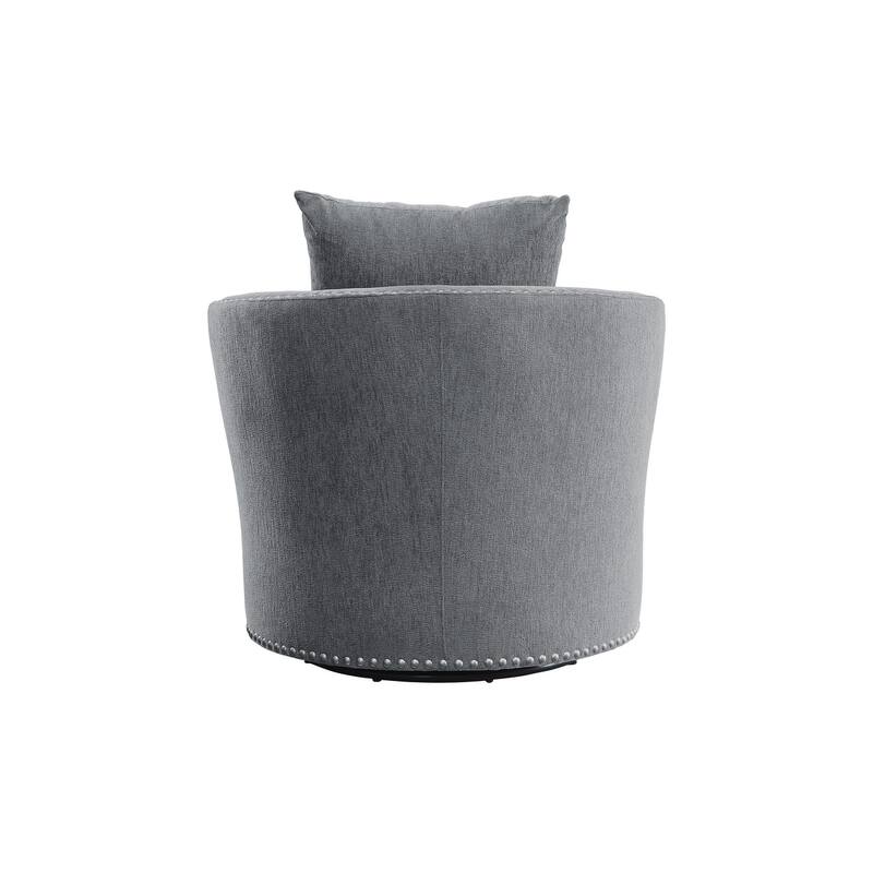 Vivie Dark-Gray Chenille Fabric Living Room Set
