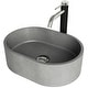 preview thumbnail 11 of 9, VIGO ConcretoStone Oval Vessel Bathroom Sink with Lexington Bathroom Faucet and Pop-Up in Brushed Nickel