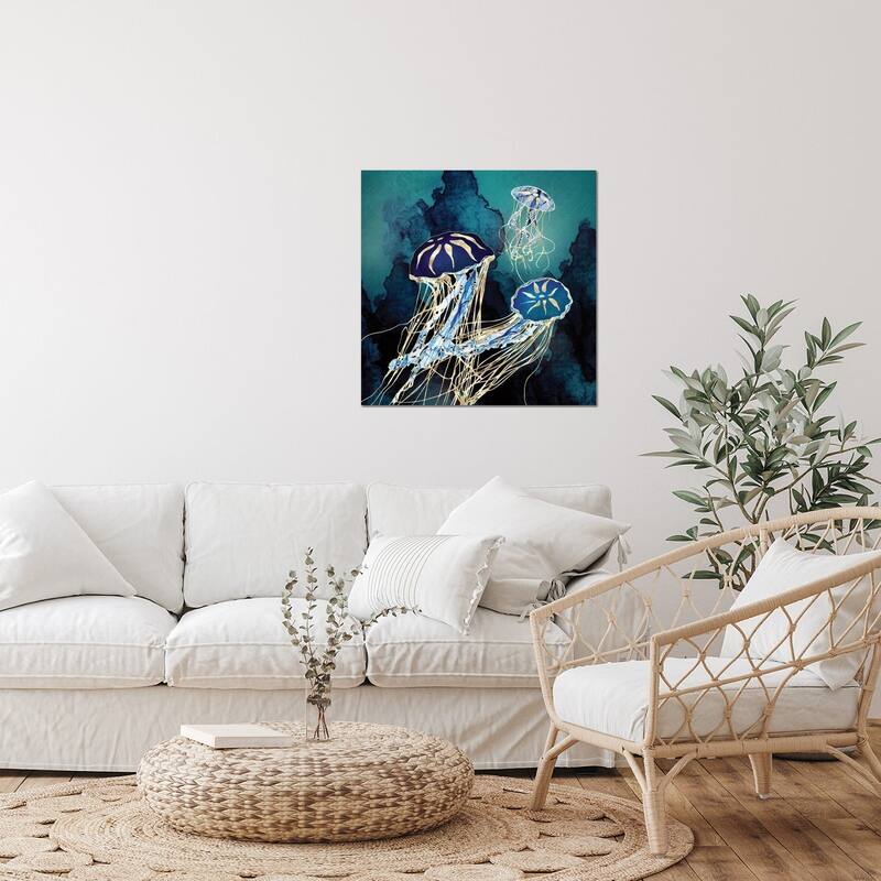 Metallic Jellyfish III Print On Acrylic Glass by SpaceFrog Designs