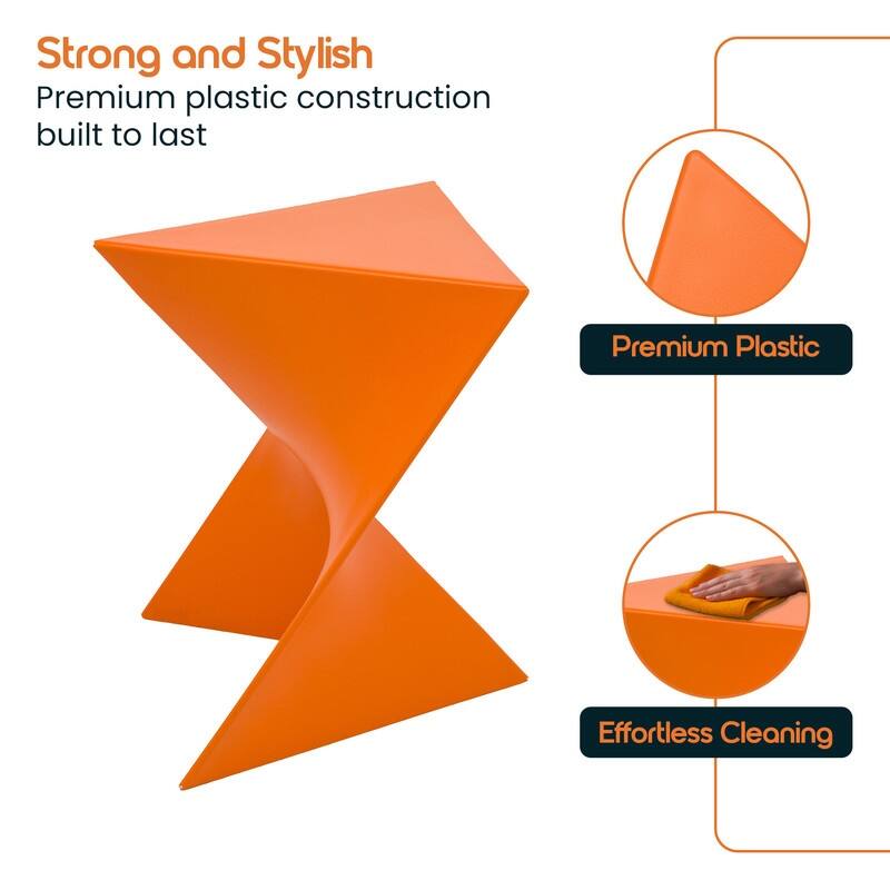 Randolph Modern Indoor Lightweight Side Table with Triangular Curved Design Accent End Table for Home Living Room or Bedroom