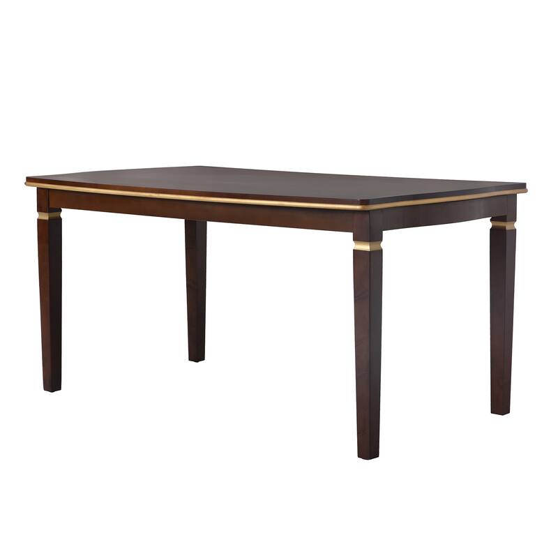 6-Piece Wood Dining Table Set, Kitchen Table Set with 4 High-Back Upholstered Chairs and Bench for Living Room