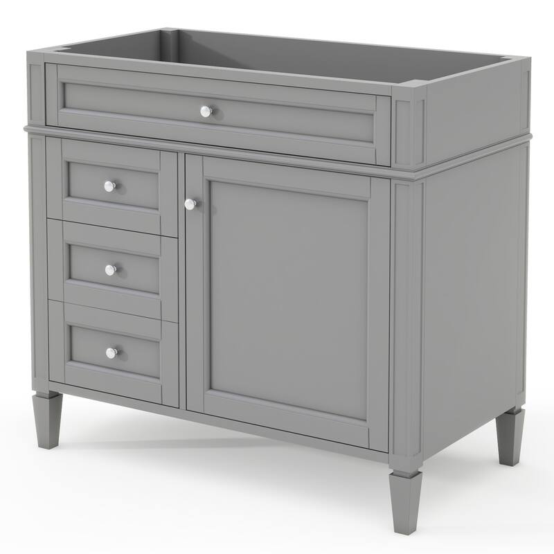 (Base Only)Modern Bathroom Storage Vanity Base with 2 Drawers and a Tip-out Drawer