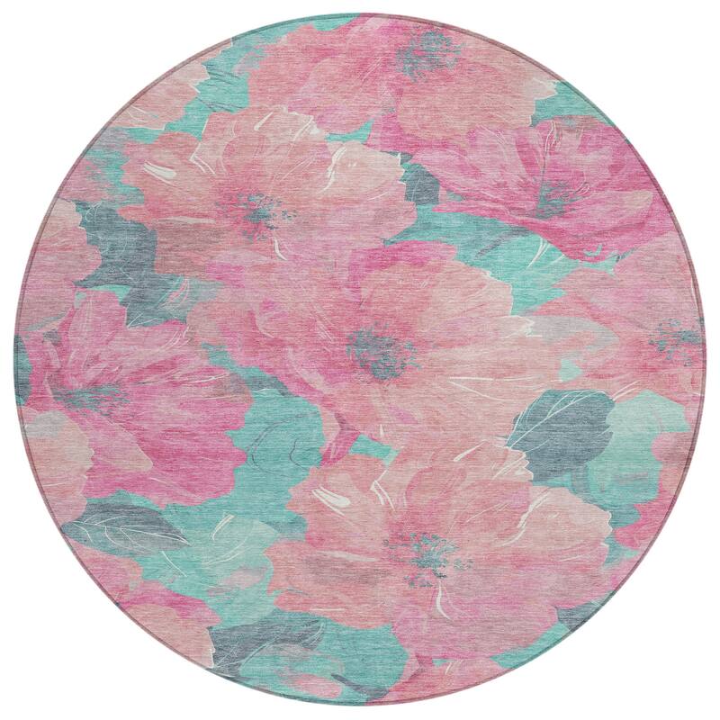 HomeRoots Floral Transitional Rectangle Outdoor Rug