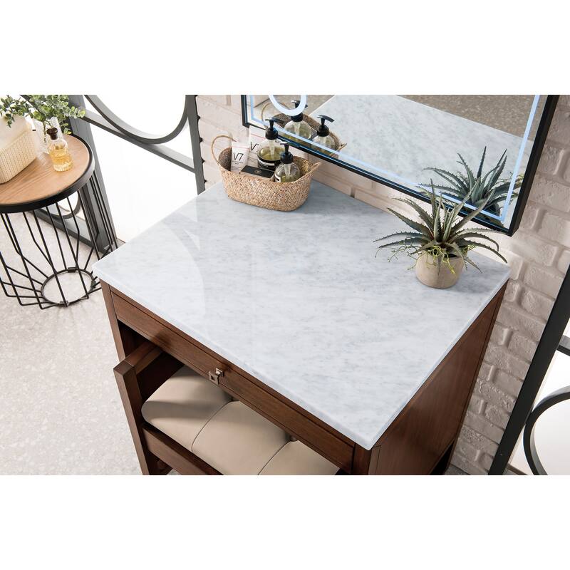Athens 30" Countertop Unit (makeup counter), Mid-Century Acacia - 30 x 15 x 33.3
