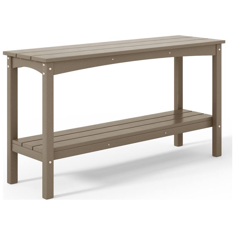 Laguna Hdpe All Weather Outdoor Patio Two Shelf Table