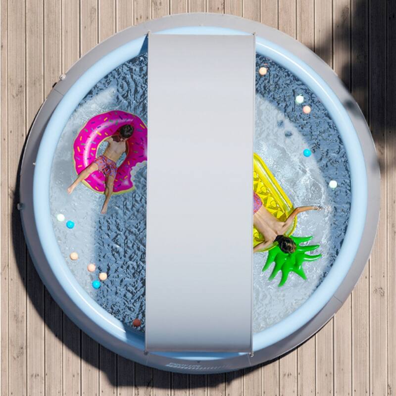 Round Above Ground Outdoor Swimming Pool，Easy Setup Pool - 118.11in*25.98in