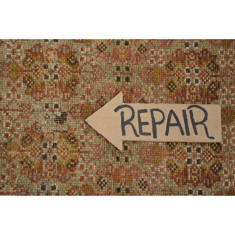 Hand Knotted Oriental 100% Wool Carpet Traditional All-Over Multi-Colored Senneh Runner Rug - 14' 1'' X 2' 11''